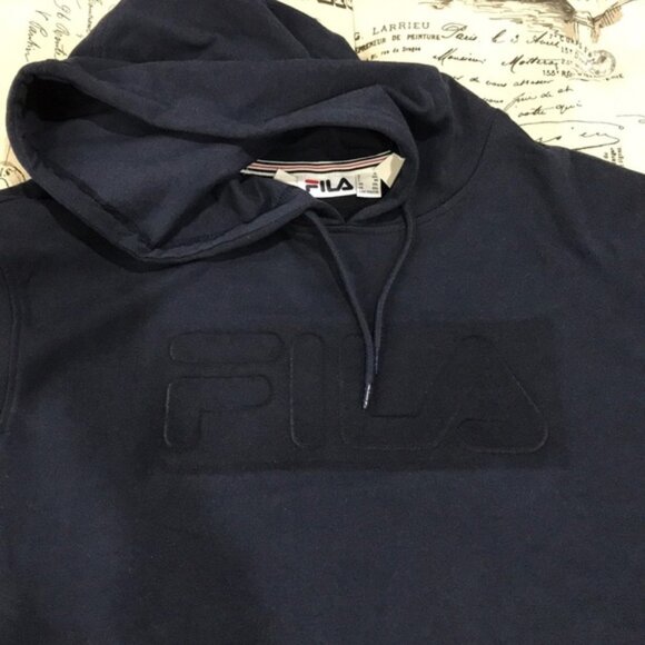FILA Navy Short Sleeve Hoodie - Picture 2 of 4